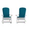 Flash Furniture White Adirondack Rockers - Teal Cushions, 2PK 2-JJ-C14705-CSNTL-WH-GG - alternate 6